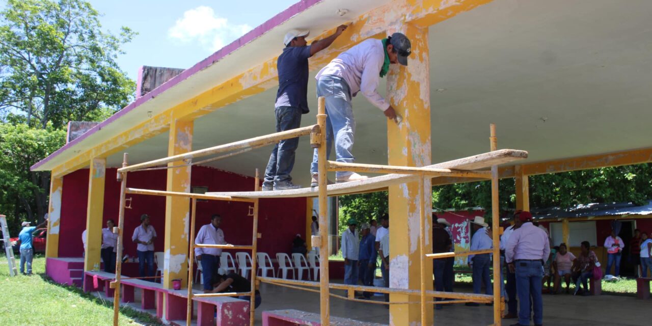 Ozuluama: Jornada de rehabilitación de la galera pública de Horconcitos