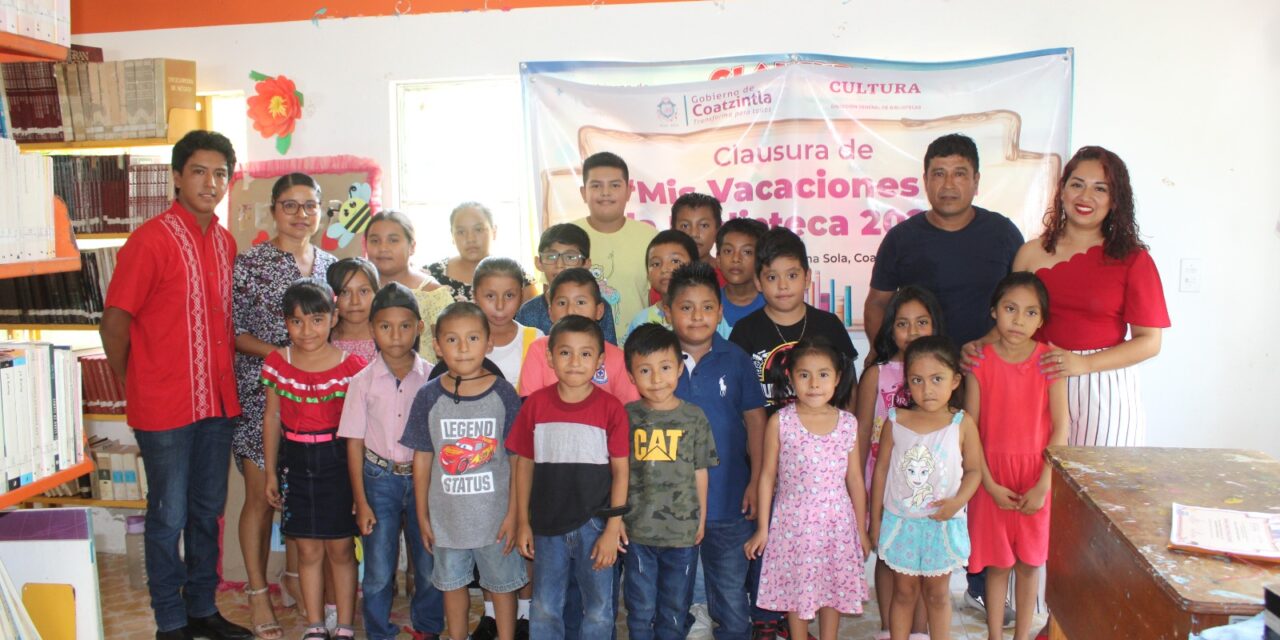 Termina curso “mis vacaciones en la biblioteca” de la SEP en palma sola, Coatzintla