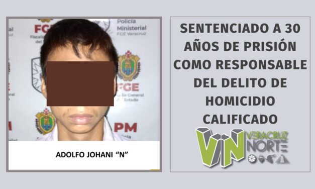 Pánuco: Sentenciado a 30 años de prisión como responsable del delito de homicidio calificado