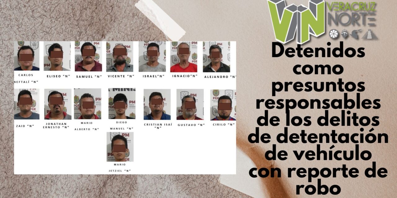 Martínez de la Torre: Detenidos como presuntos responsables de los delitos de detentación de vehículo con reporte de robo
