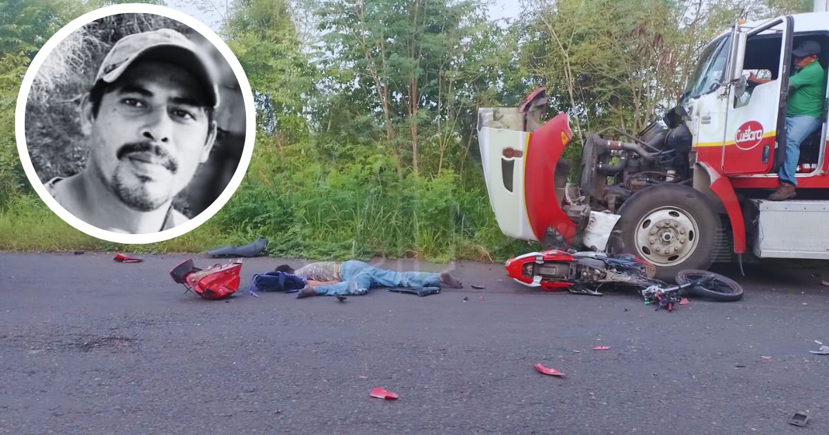 Álamo: Motociclista choca de frente contra camión y muere
