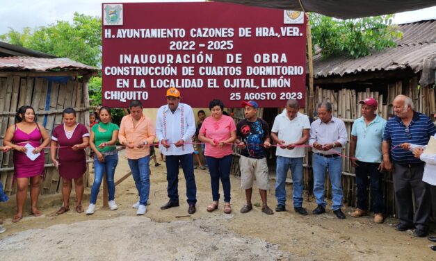 Cazones: Inauguración de obra «construcción de cuartos dormitorios En la localidad de El Ojital