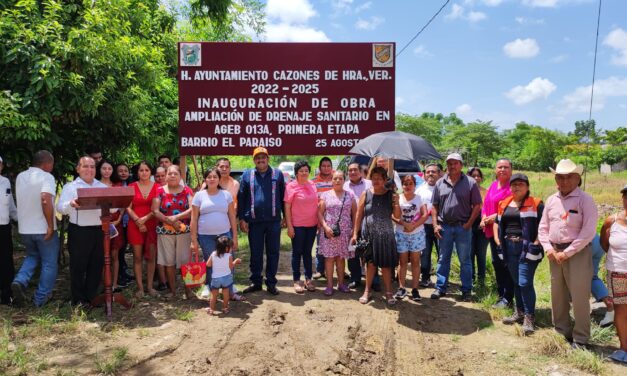 CAZONES: INAUGURACIÓN DE OBRA «AMPLIACIÓN DE DRENAJE SANITARIO EN EL BARRIO PARAÍSO (PRIMERA ETAPA)»