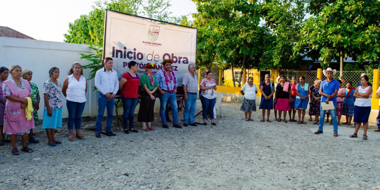 Platón Sánchez: Inicio de Construcción de Empedrado y Huellas de Rodamiento en Los Pozos