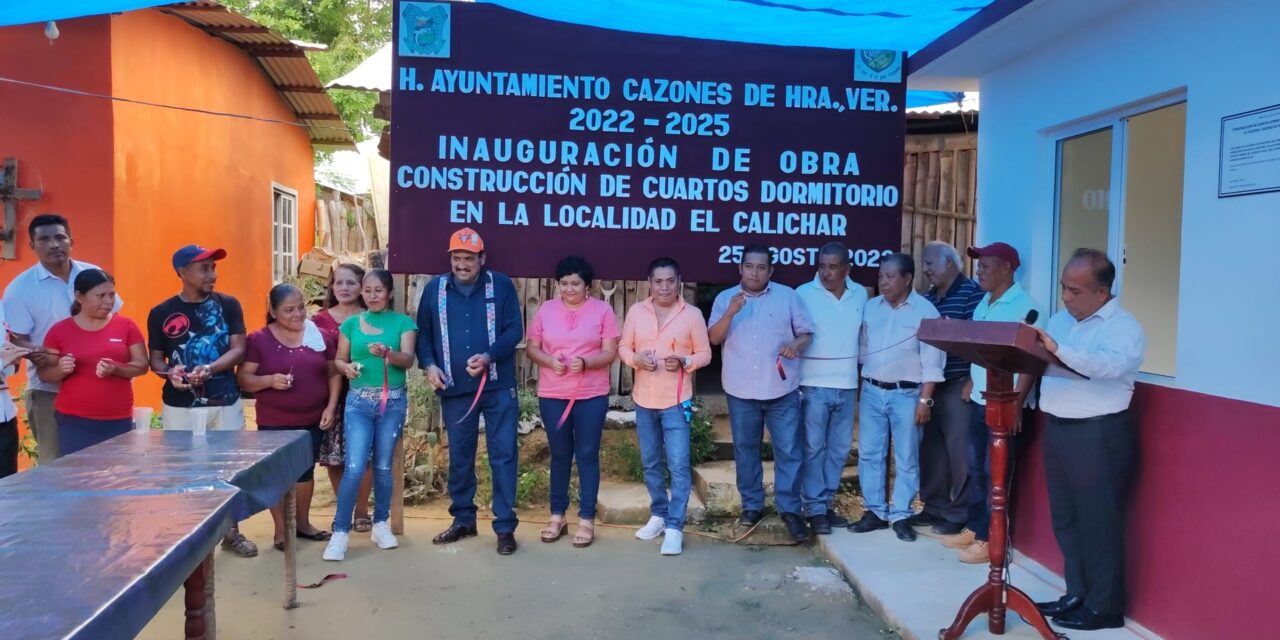Cazones: Inauguración de los cuartos dormitorios, los cuales benefician a 3 familias de la Localidad el calichar