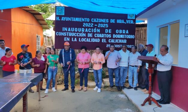 Cazones: Inauguración de los cuartos dormitorios, los cuales benefician a 3 familias de la Localidad el calichar
