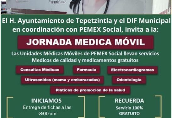 Tepetzintla: Jornada Médica PEMEX Gratuita