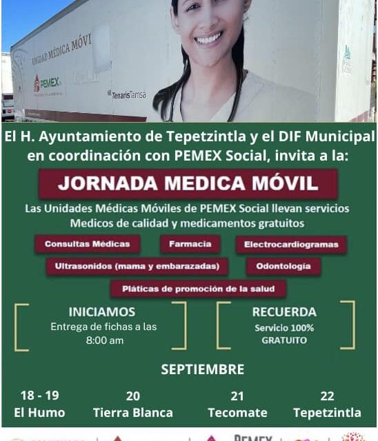 Tepetzintla: Jornada Médica PEMEX Gratuita