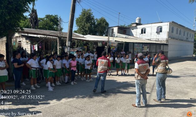 Coatzintla: Éxito en Simulacro de Protección Civil en Telesecundaria «Adolfo López Mateos» de Palma Sola