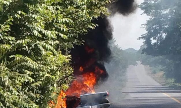 Camioneta Termina Calcada a la Altura de Horcones en Álamo, Veracruz