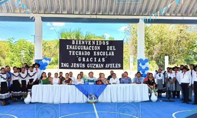 Tantoyuca: Inauguración del Techado en la Telesecundaria Lázaro Cárdenas del Río en Buena Vista Acececa