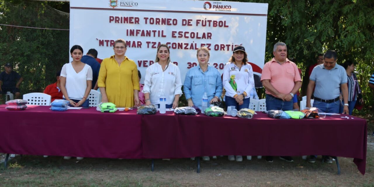 Inauguración del Primer Torneo de Fútbol Infantil Escolar «Mtra. Maritza González Ortiz» en Pánuco