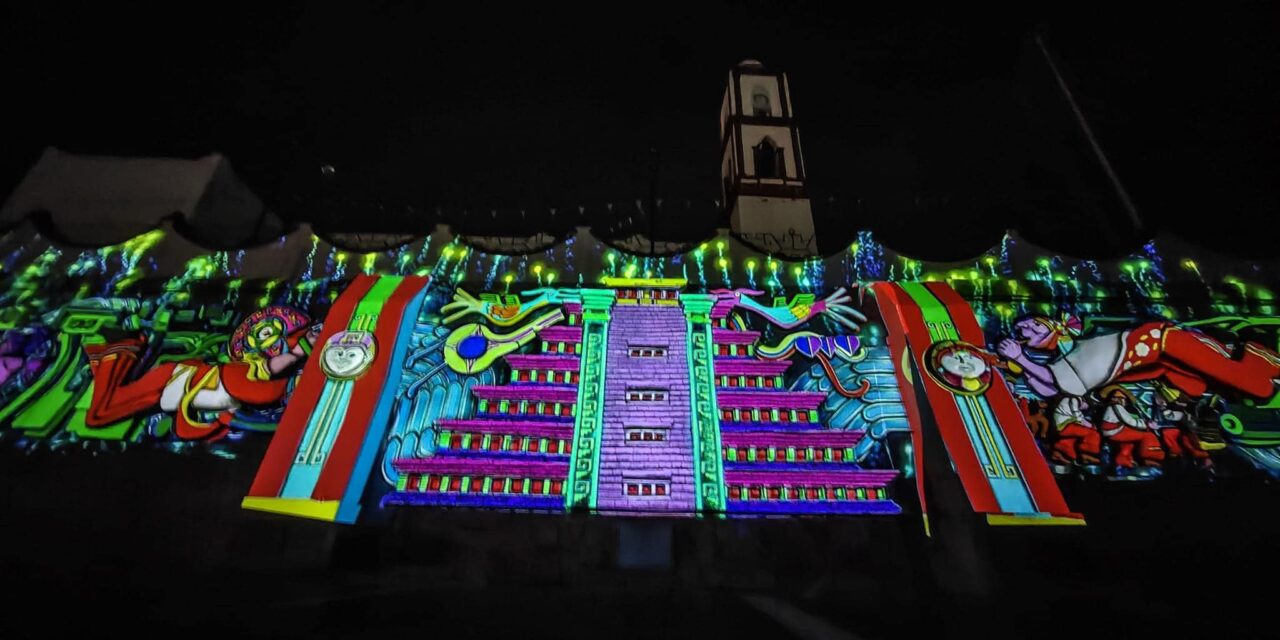 Papantla: Noches Mágicas en Papantla: Proyección de Luces y Video en el Histórico Mural del Mtro. Teodoro Cano
