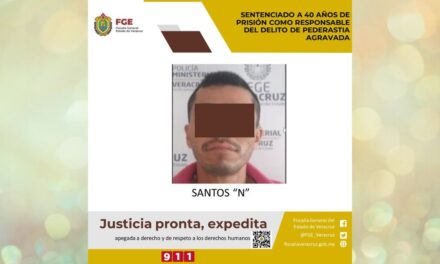 Sentenciado a 40 años de prisión como responsable del delito de pederastia agravada