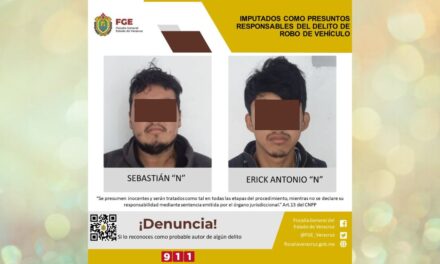 Imputados como presuntos responsables del delito de robo de vehículo
