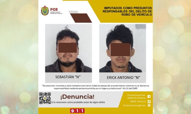 Imputados como presuntos responsables del delito de robo de vehículo