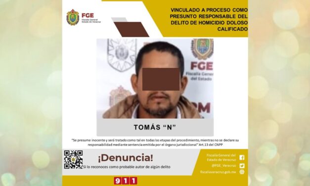 Vinculado a proceso como presunto responsable del delito de homicidio doloso calificado