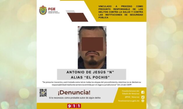 Vinculado a proceso como presunto responsable de los delitos contra la salud y contra las instituciones de seguridad pública