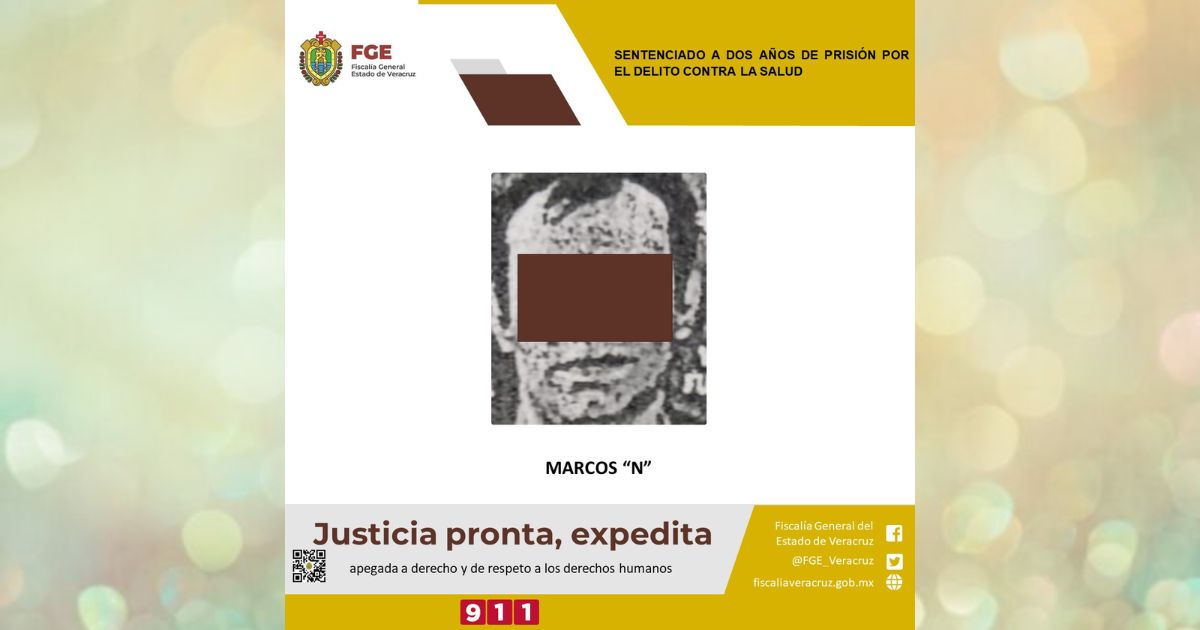 Sentenciado a dos años de prisión por el delito contra la salud