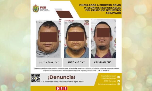 Vinculados a proceso como presuntos responsables del delito de secuestro agravado