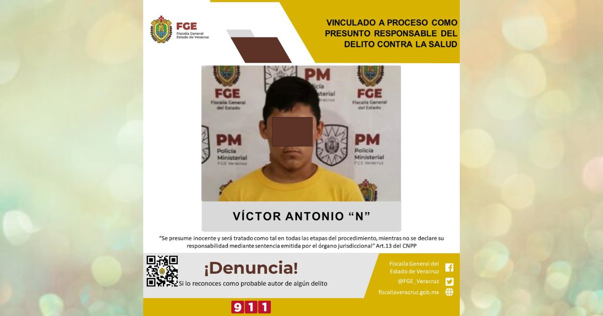 Vinculado a proceso como presunto responsable del delito contra la salud