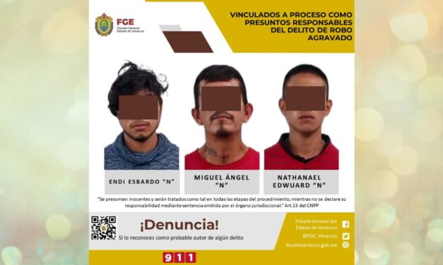 Vinculados a proceso como presuntos responsables del delito de robo agravado