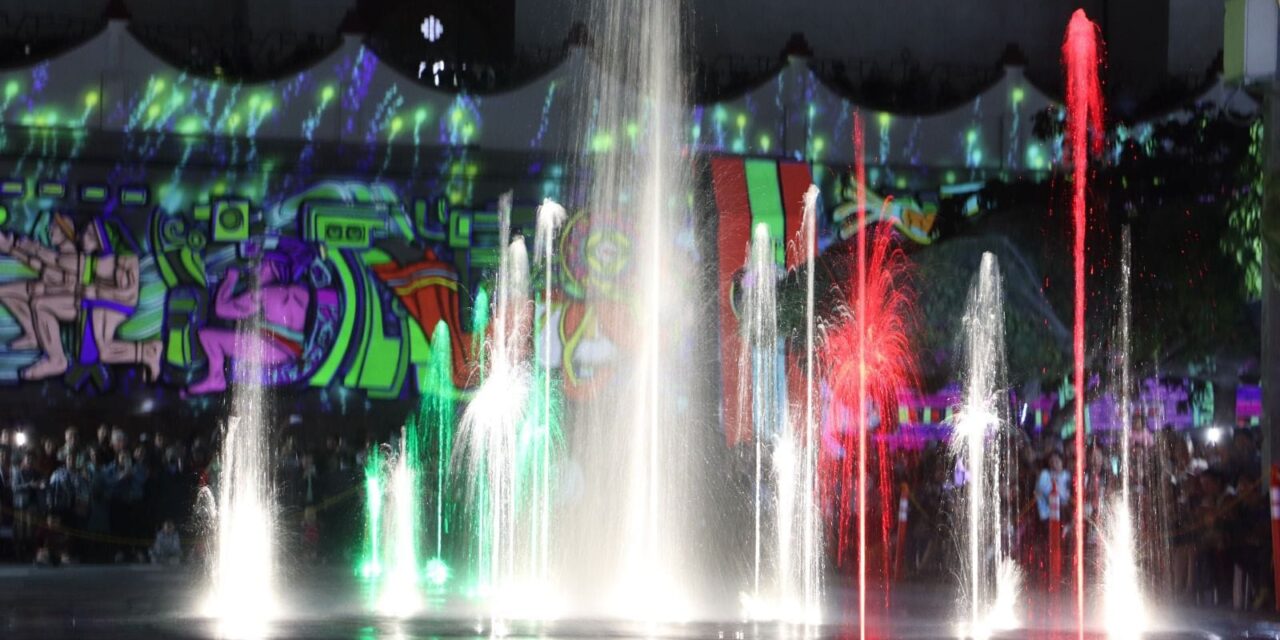 Alcalde de Papantla inaugura las Fuentes Danzantes