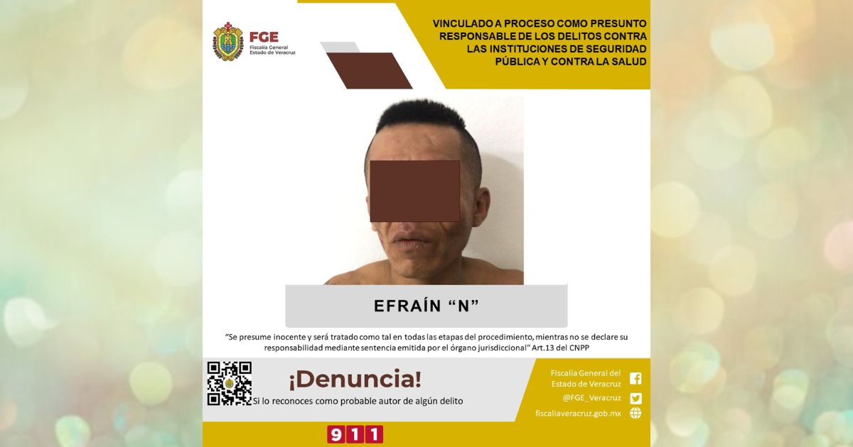 Papantla: Vinculado a proceso como presunto responsable de los delitos contra las instituciones de seguridad pública y contra la salud