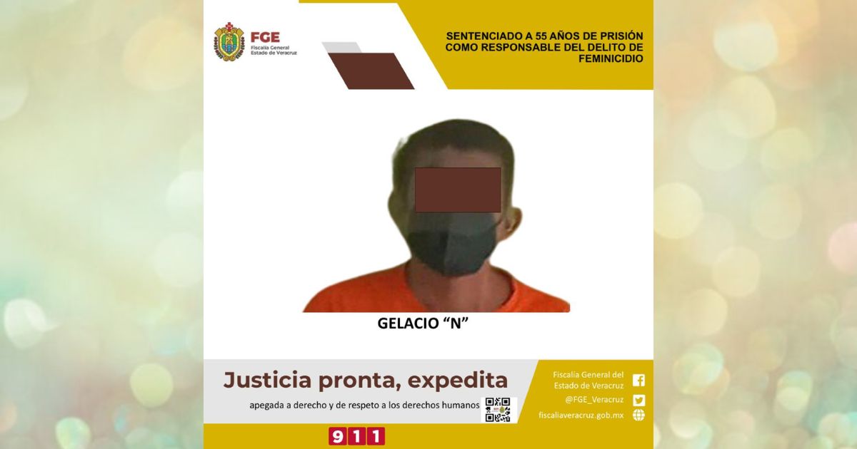 Sentenciado a 55  años de prisión como responsable del delito de feminicidio en Poza Rica