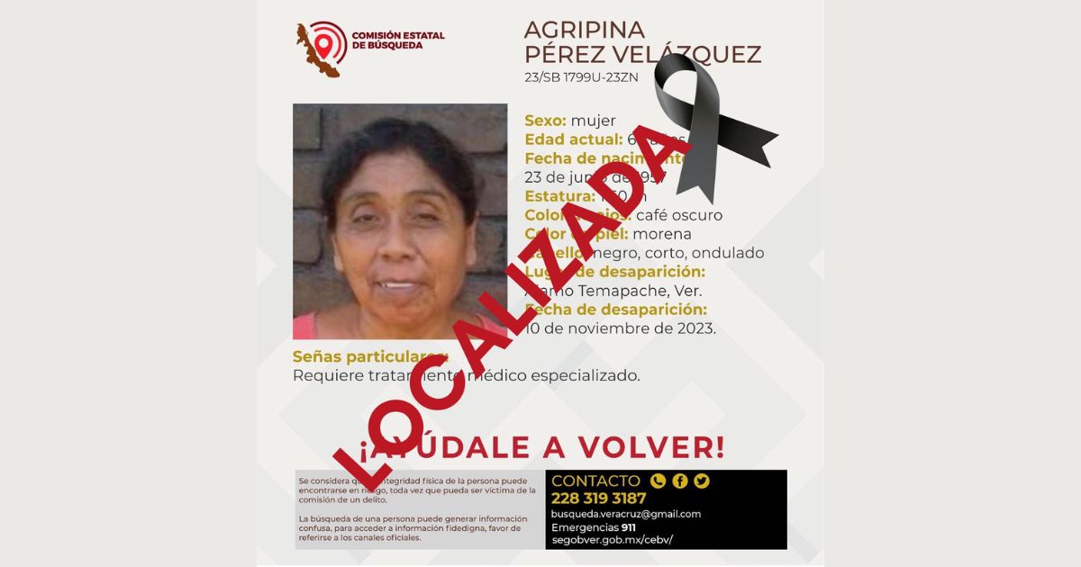 Encuentran los Restos de «Doña Pina», Desaparecida Hace Casi un Mes en Álamo, Veracruz