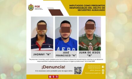 Imputados como presuntos responsables del delito de secuestro agravado en Poza Rica