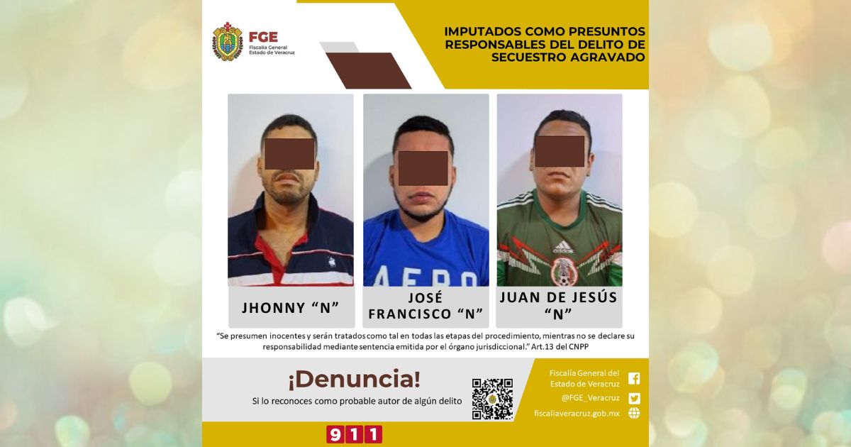 Imputados como presuntos responsables del delito de secuestro agravado en Poza Rica