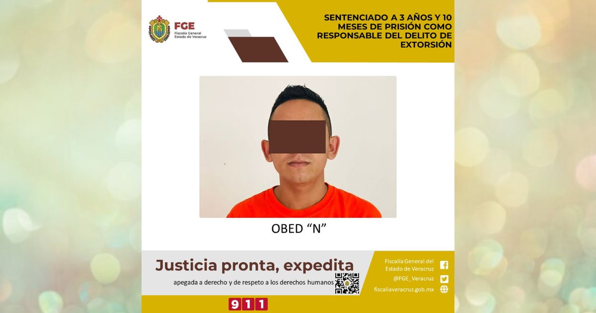 Sentenciado a 3 años y 10 meses de prisión como responsable del delito de extorsión en Álamo