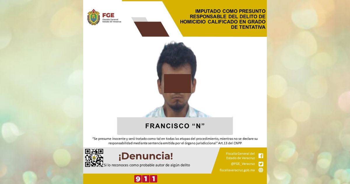 Imputado como presunto responsable del delito de homicidio calificado en grado de tentativa en Misantla