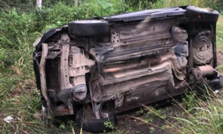 Automóvil vuelca sobre la Pánuco-Tempoal