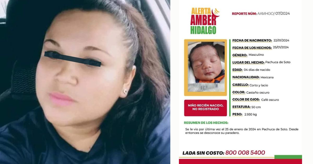 Nacional: Bebe de tres días de nacido es robado por su niñera en Pachuca