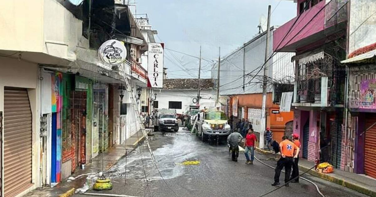 Incendio en zona centro de Papantla