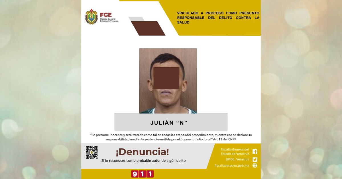 Vinculado a proceso por delitos contra la salud en Martínez de la Torre