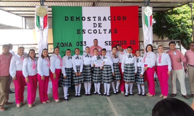 Álamo ya tiene representante para concurso de escoltas: Escuela primaria  «Miguel Hidalgo».