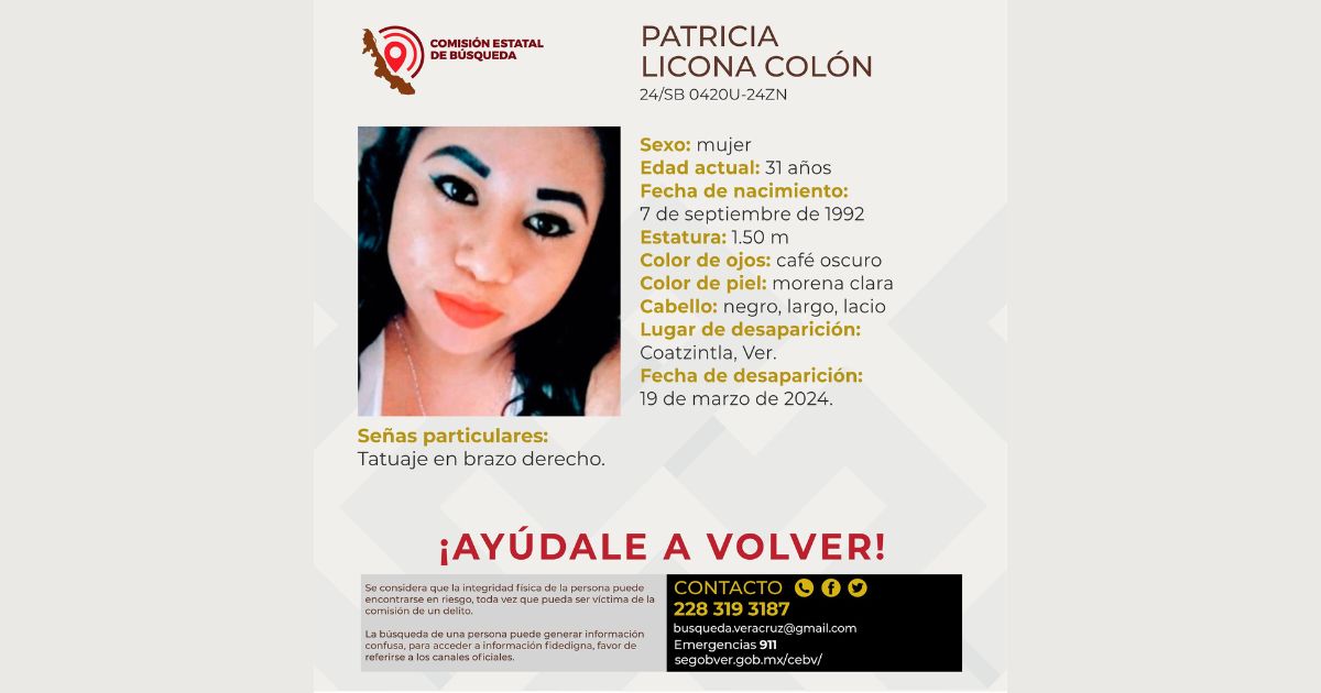 Mujer desaparece misteriosamente en Coatzintla
