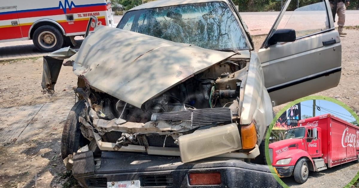 Chalma: Tsuru y camión de la Coca chocan en la México-Tampico