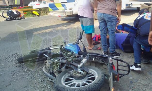 Par de Sujetos en Moto Resultan Lesionados en Accidente en Álamo, Veracruz