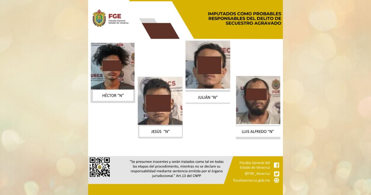 Cuatro imputados por el delito de secuestro en Poza Rica