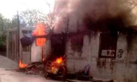 Incendio consume vivienda en zona centro de Álamo