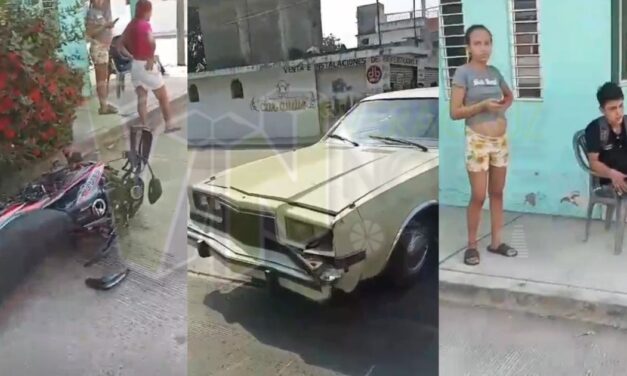Motociclista se estrella contra automóvil en Álamo