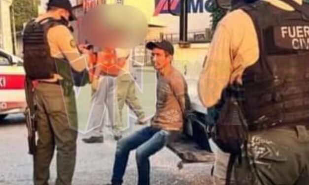 ¡Capturan a «El Lagrimita» en pleno robo de señalética en Álamo, Veracruz!