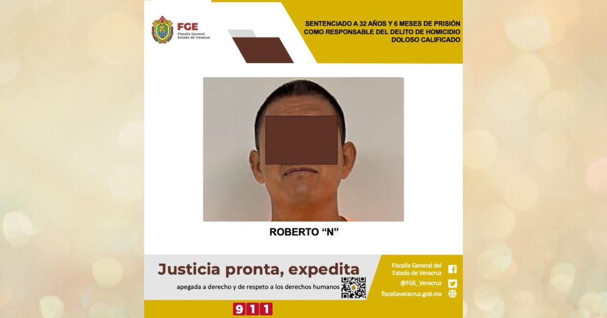 32 años y 6 meses de prisión  por el delito de homicidio en Tampico Alto