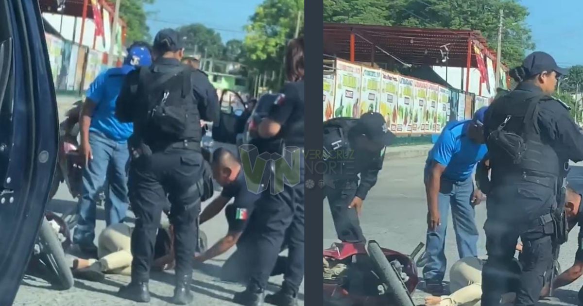 Patrulla de la Policía Municipal Involucrada en Accidente con Motociclista en Álamo, Veracruz