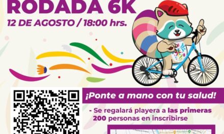 Todos están invitados a la “Rodada 6 K” que se realizará este lunes 12 de agosto, a las 18:00 horas, con salida en la Unidad Deportiva
