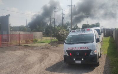 Incendio en bodega de la empresa Nitrocor en Pánuco